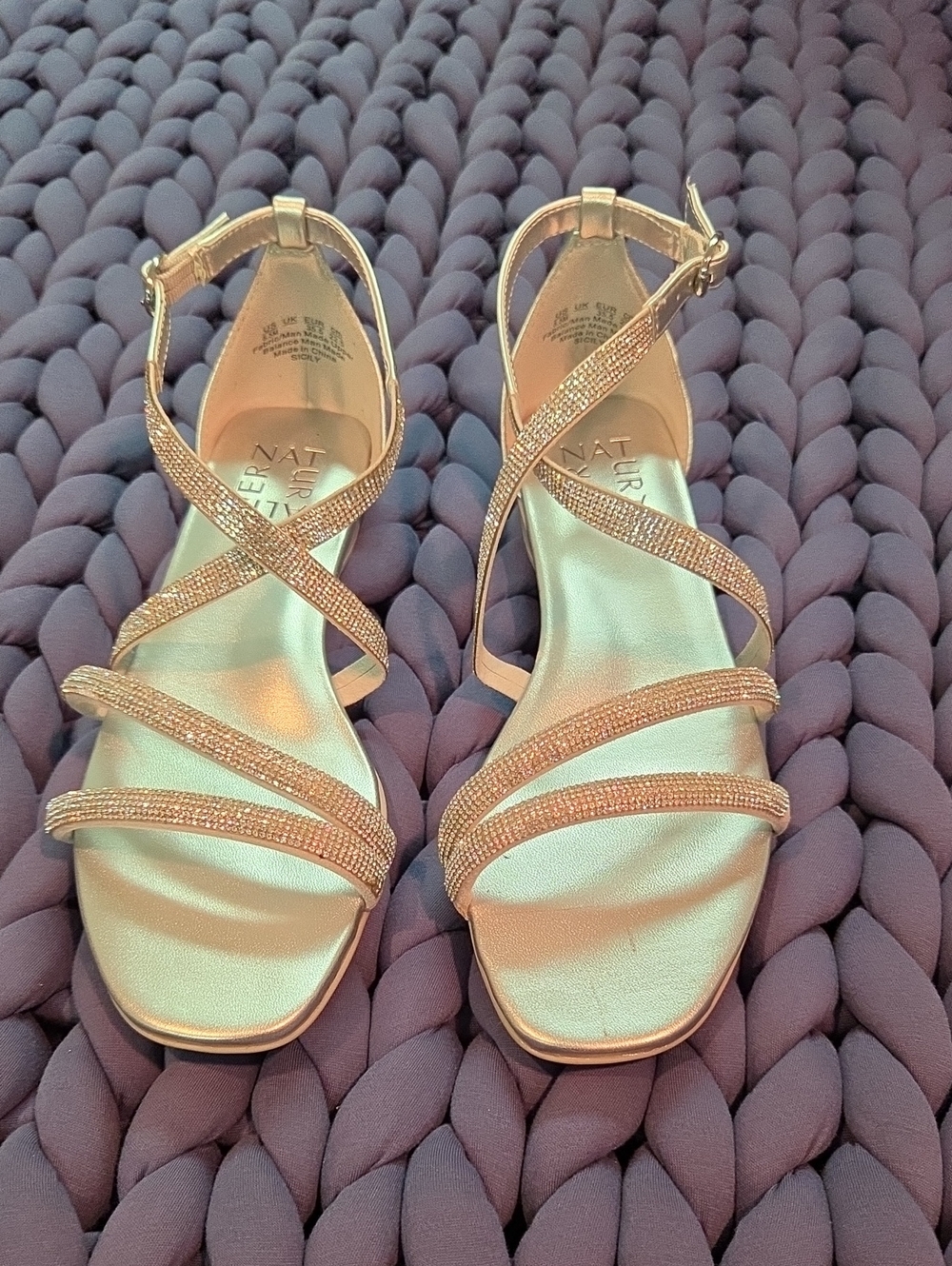Naturalizer Rose Gold Strappy Dress Sandals